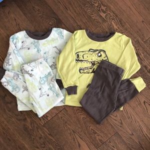 Dinosaur Green and Grey Pajama 2 sets for boys (4T)